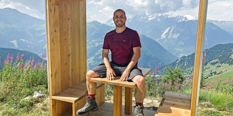 Dominic Karrer dans les montagnes